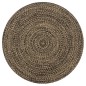 vidaXL Alfombra hecha a mano de yute negra y natural 150 cm vidaXL Alfombra hecha a mano de yute negra y natural 150 cm