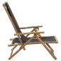 vidaXL Silla de relajación reclinable de bambú y tela gris oscuro vidaXL Silla de relajación reclinable de bambú y tela gris oscuro