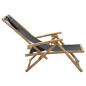 vidaXL Silla de relajación reclinable de bambú y tela gris oscuro vidaXL Silla de relajación reclinable de bambú y tela gris oscuro
