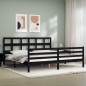 vidaXL Estructura de cama con cabecero madera maciza negro 200x200 cm vidaXL Estructura de cama con cabecero madera maciza negro 200x200 cm