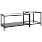 vidaXL Mesita de centro 2 piezas vidrio templado negro vidaXL Mesita de centro 2 piezas vidrio templado negro