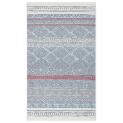 vidaXL Alfombra de algodón rosa y aguamarina 160x230 cm