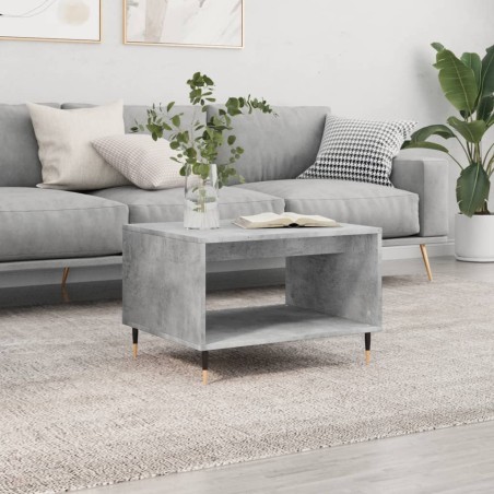 vidaXL Mesa de centro madera de ingeniería gris hormigón 60x50x40 cm