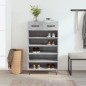 vidaXL Zapatero madera de ingeniería gris hormigón 60x35x105 cm