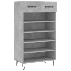 vidaXL Zapatero madera de ingeniería gris hormigón 60x35x105 cm