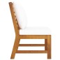 vidaXL Sofá seccional central con cojín crema madera maciza acacia vidaXL Sofá seccional central con cojín crema madera maciza acacia