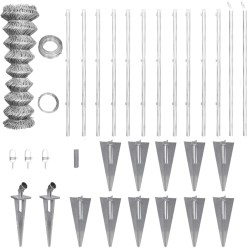 vidaXL Valla metálica con estacas postes acero galvanizado 25x1,5 m
