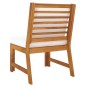 vidaXL Sofá seccional central con cojín crema madera maciza acacia vidaXL Sofá seccional central con cojín crema madera maciza acacia