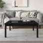 vidaXL Mesa de centro de madera maciza de pino negro 100x100x40 cm