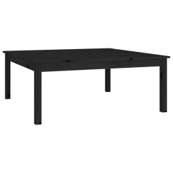 vidaXL Mesa de centro de madera maciza de pino negro 100x100x40 cm