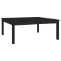 vidaXL Mesa de centro de madera maciza de pino negro 100x100x40 cm
