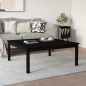 vidaXL Mesa de centro de madera maciza de pino negro 100x100x40 cm