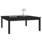 vidaXL Mesa de centro de madera maciza de pino negro 100x100x40 cm