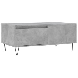 vidaXL Mesa de centro madera contrachapada gris hormigón 90x50x36,5 cm