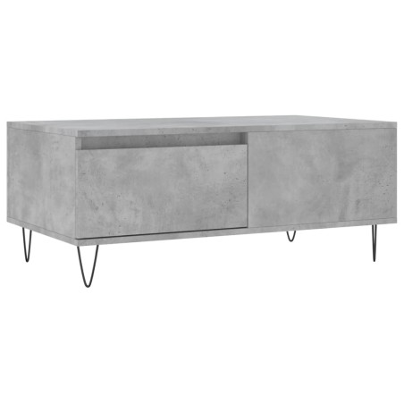 vidaXL Mesa de centro madera contrachapada gris hormigón 90x50x36,5 cm