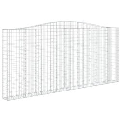 vidaXL Cesta gaviones forma arco hierro galvanizado 400x30x180/200 cm