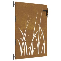 vidaXL Puerta de jardín acero corten diseño hierba 85x125 cm