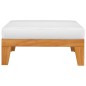 vidaXL Reposapiés modular y cojín crema madera maciza de acacia vidaXL Reposapiés modular y cojín crema madera maciza de acacia