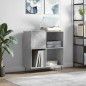 vidaXL Mueble discos madera contrachapada gris hormigón 84,5x38x89 cm vidaXL Mueble discos madera contrachapada gris hormigón 84,5x38x89 cm