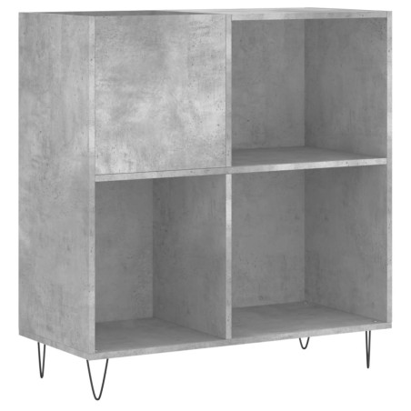 vidaXL Mueble discos madera contrachapada gris hormigón 84,5x38x89 cm