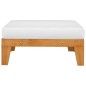 vidaXL Reposapiés modular y cojín crema madera maciza de acacia vidaXL Reposapiés modular y cojín crema madera maciza de acacia