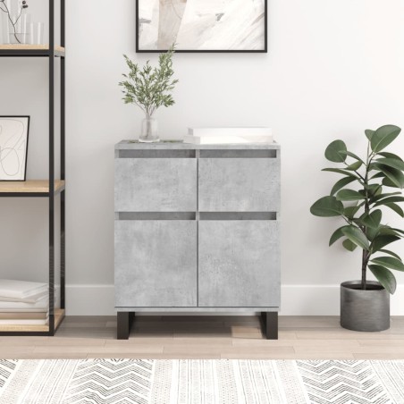 vidaXL Aparador de madera contrachapada gris hormigón 60x35x70 cm
