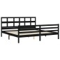 vidaXL Estructura de cama con cabecero madera maciza negro 200x200 cm vidaXL Estructura de cama con cabecero madera maciza negro 200x200 cm