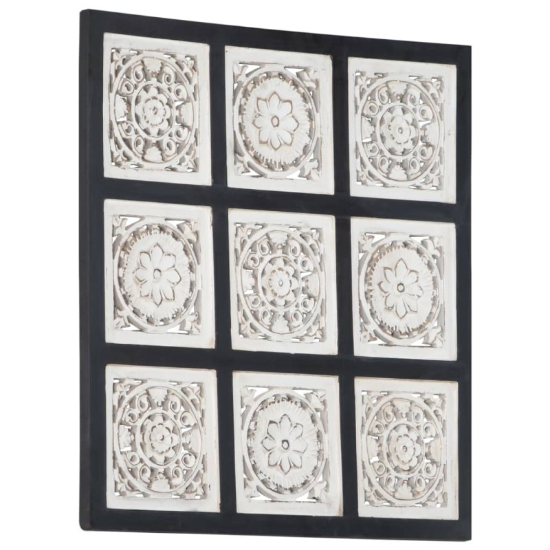 vidaXL Panel de pared tallado a mano MDF negro y blanco 60x60x1,5 cm vidaXL Panel de pared tallado a mano MDF negro y blanco 60x60x1,5 cm