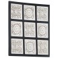 vidaXL Panel de pared tallado a mano MDF negro y blanco 60x60x1,5 cm vidaXL Panel de pared tallado a mano MDF negro y blanco 60x60x1,5 cm