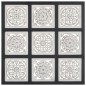 vidaXL Panel de pared tallado a mano MDF negro y blanco 60x60x1,5 cm vidaXL Panel de pared tallado a mano MDF negro y blanco 60x60x1,5 cm
