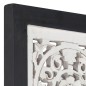 vidaXL Panel de pared tallado a mano MDF negro y blanco 60x60x1,5 cm vidaXL Panel de pared tallado a mano MDF negro y blanco 60x60x1,5 cm