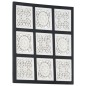 vidaXL Panel de pared tallado a mano MDF negro y blanco 60x60x1,5 cm vidaXL Panel de pared tallado a mano MDF negro y blanco 60x60x1,5 cm