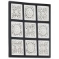 vidaXL Panel de pared tallado a mano MDF negro y blanco 60x60x1,5 cm vidaXL Panel de pared tallado a mano MDF negro y blanco 60x60x1,5 cm