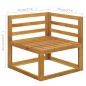 vidaXL Sofá de esquina seccional y cojín blanco crema madera de acacia