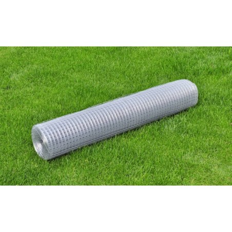 vidaXL Malla de alambre de acero galvanizado plateada 10x1 m