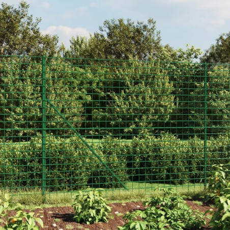 vidaXL Cerca de alambre de acero galvanizado verde 1,6x10 m