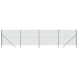 vidaXL Cerca de alambre de acero galvanizado verde 1,6x10 m