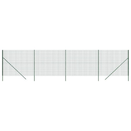 vidaXL Cerca de alambre de acero galvanizado verde 1,6x10 m