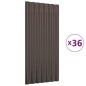 vidaXL Paneles de tejado 36 unidades acero recubierto marrón 80x36 cm vidaXL Paneles de tejado 36 unidades acero recubierto marrón 80x36 cm