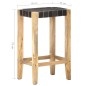 vidaXL Taburetes de cocina 2 unidades cuero auténtico negro 75 cm vidaXL Taburetes de cocina 2 unidades cuero auténtico negro 75 cm