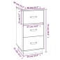 vidaXL Mesitas de noche 2 uds madera maciza pino gris 40x40x75 cm