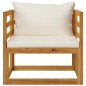 vidaXL Silla de jardín y cojines color crema madera maciza de acacia vidaXL Silla de jardín y cojines color crema madera maciza de acacia