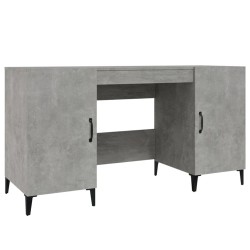 vidaXL Escritorio de madera contrachapada gris hormigón 140x50x75 cm