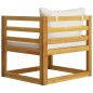 vidaXL Silla de jardín y cojines color crema madera maciza de acacia vidaXL Silla de jardín y cojines color crema madera maciza de acacia