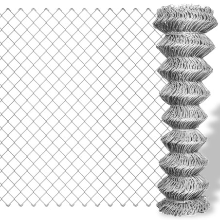 vidaXL Valla de alambre acero galvanizado plateado 15x1,25 m