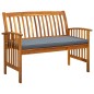 vidaXL Banco de jardín con cojines 119 cm madera maciza de acacia vidaXL Banco de jardín con cojines 119 cm madera maciza de acacia