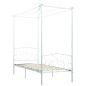 vidaXL Estructura de cama con dosel metal blanco 100x200 cm vidaXL Estructura de cama con dosel metal blanco 100x200 cm