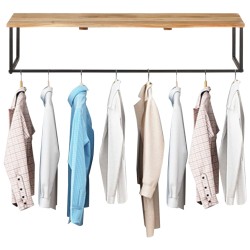 vidaXL Perchero con borde natural madera maciza de acacia 100x35x22 cm