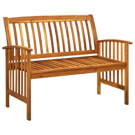 vidaXL Banco de jardín con cojines 119 cm madera maciza de acacia