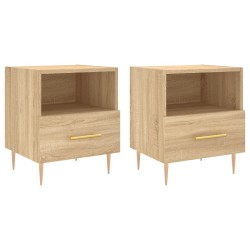 vidaXL Mesita noche 2 uds madera ingeniería roble Sonoma 40x35x47,5 cm